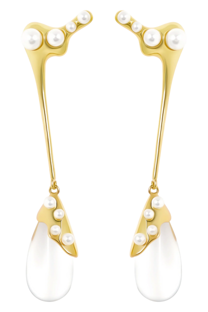 Adelaide Pearl Drop Earrings Gold