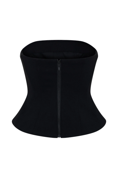 Arla Button Up Corset Top Black