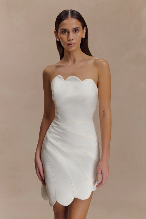 Atenea Satin Mini Dress White