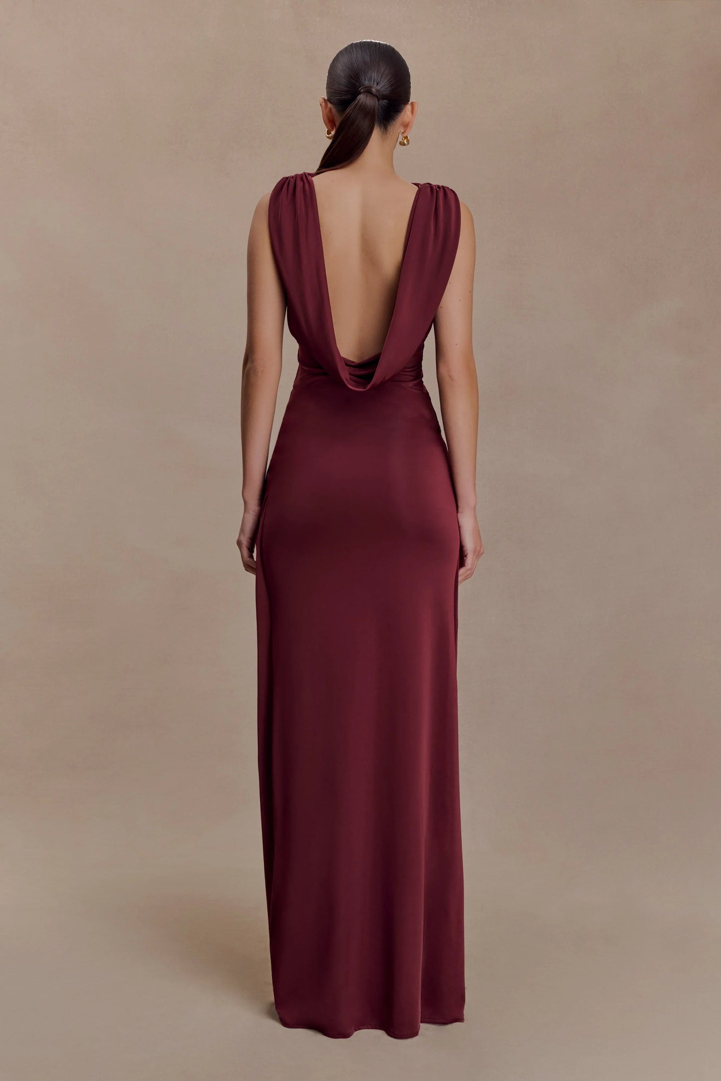 Bridget Slinky Cowl Back Top Burgundy