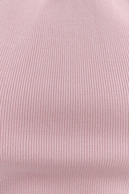 Angelika Twist Front Knit Top Baby Pink