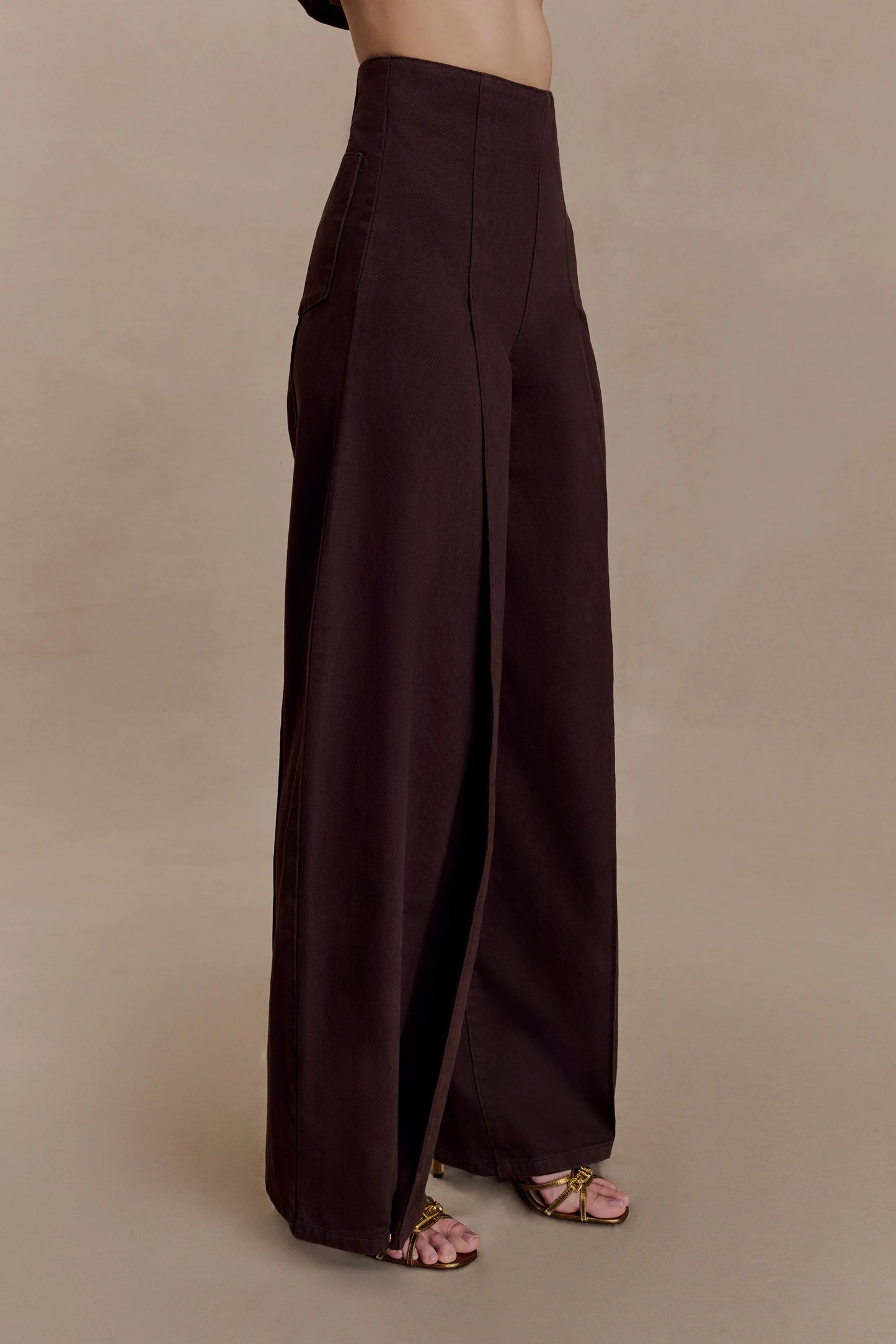 Beatrix High Rise Denim Jeans Chocolate