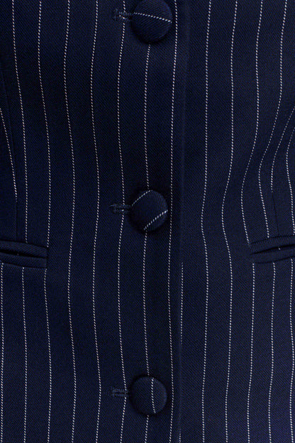 Bellamy Cinched Blazer Navy Pinstripe