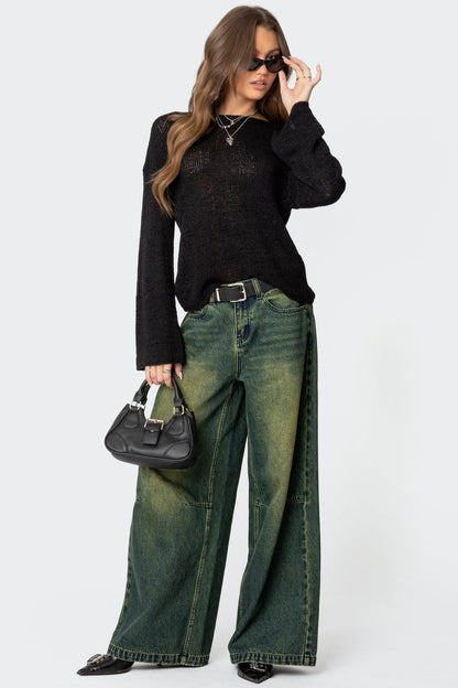 Shawn Washed Low Rise Baggy Jeans