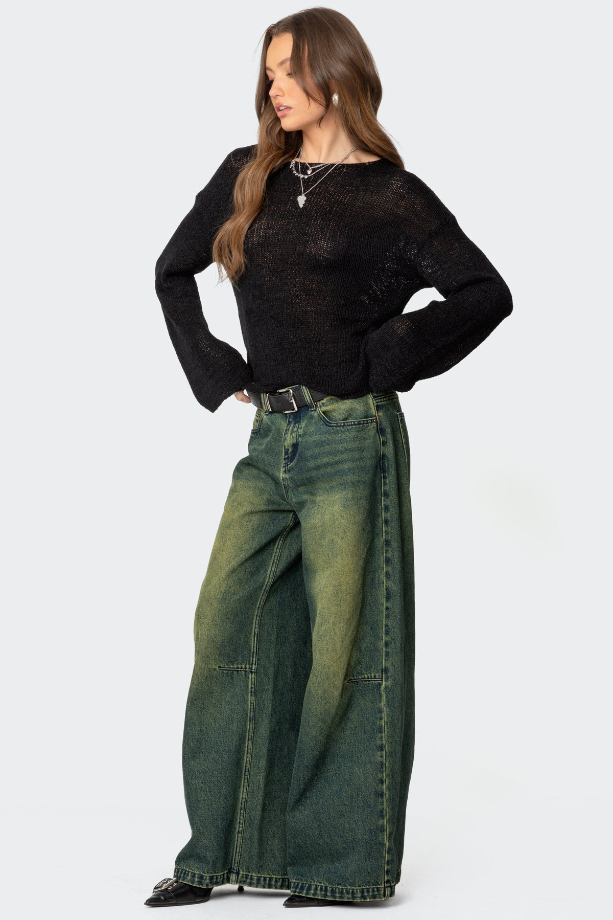 Shawn Washed Low Rise Baggy Jeans