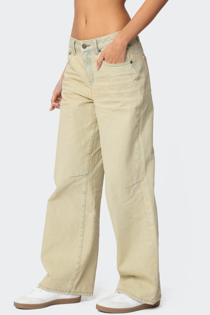 Low Rise Vintage Washed Baggy Jeans