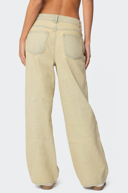 Low Rise Vintage Washed Baggy Jeans