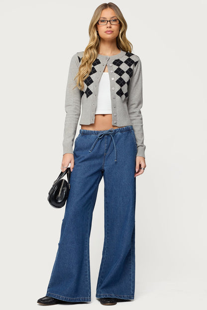 Vicky Tie Waist Low Rise Baggy Jeans