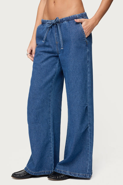 Vicky Tie Waist Low Rise Baggy Jeans