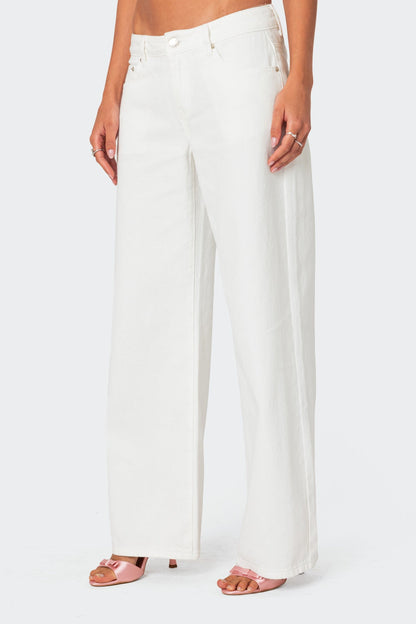 Bow Pocket Low Rise Baggy Jeans