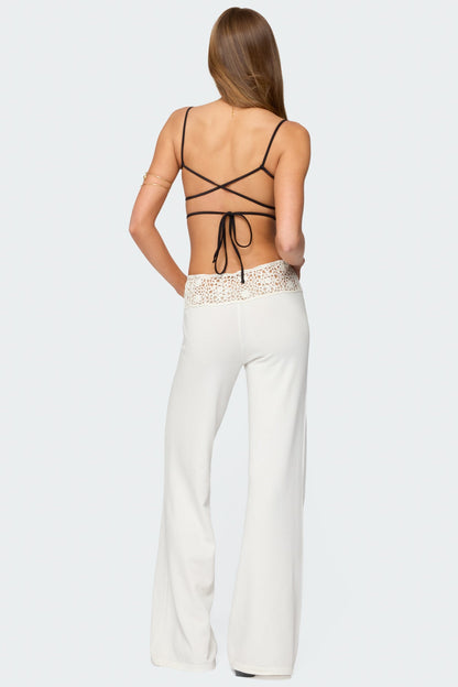 Kirsty Crochet Waist Knit Pants