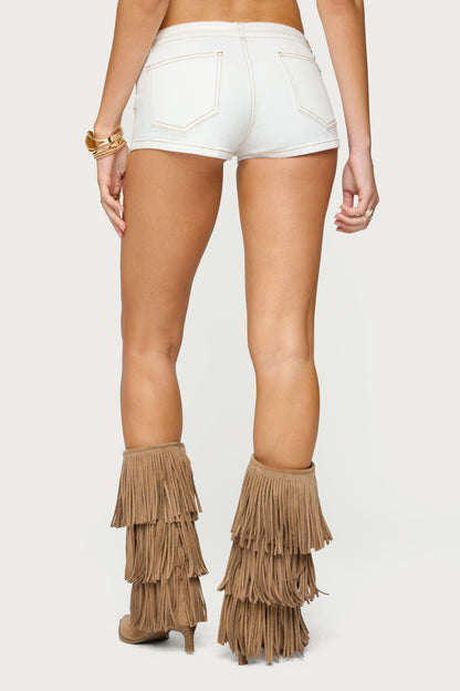 Ciel Low Rise Denim Micro Shorts