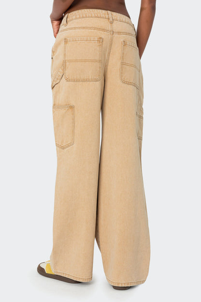 Alibi Distressed Low Rise Baggy Carpenter Jeans