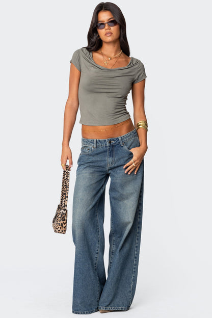 Vyxen Vintage Washed Low Rise Baggy Jeans