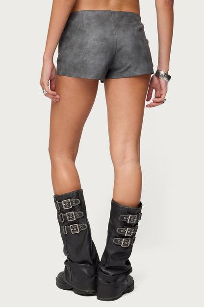 Houston Faux Leather Cargo Shorts
