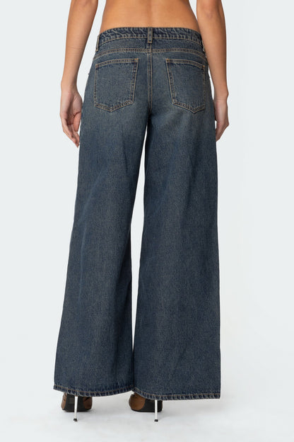 Laney Vintage Washed Low Rise Baggy Jeans