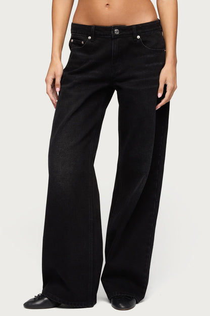 Raelynn Washed Low Rise Baggy Jeans