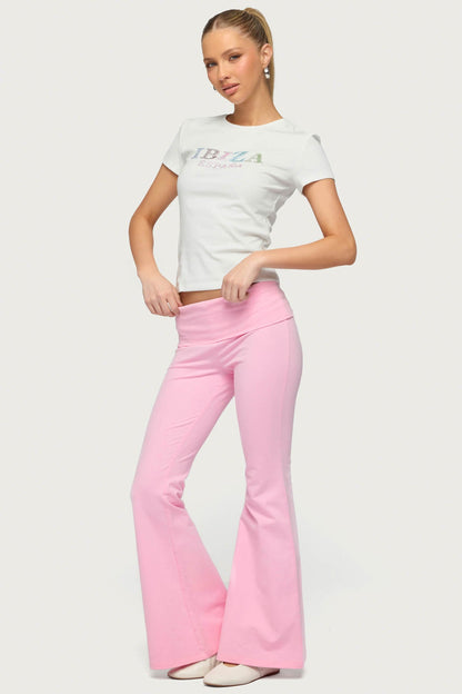 Petite Naomi Foldover Flared Leggings