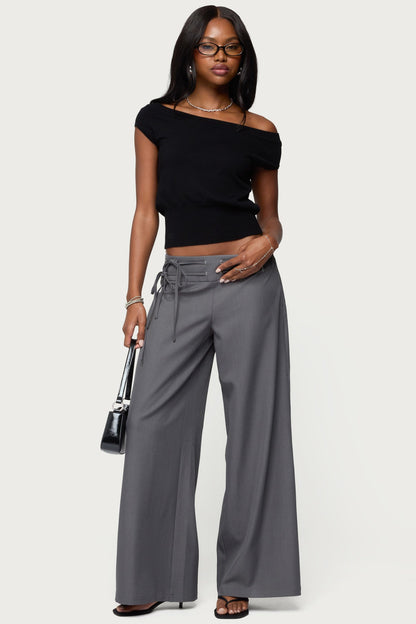 Willard Baggy Lace Up Belt Pants