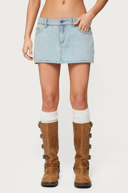 Petite Chiara Denim Micro Skirt