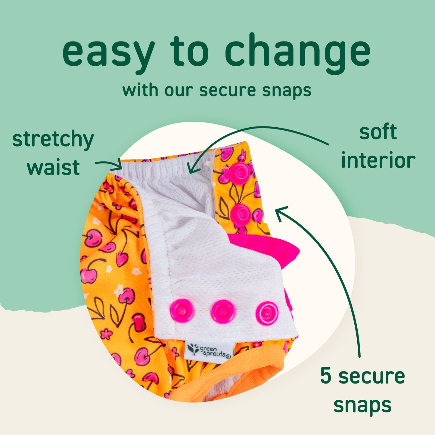 Eco Ruffle Snap Swim Diaper - Swim Safety