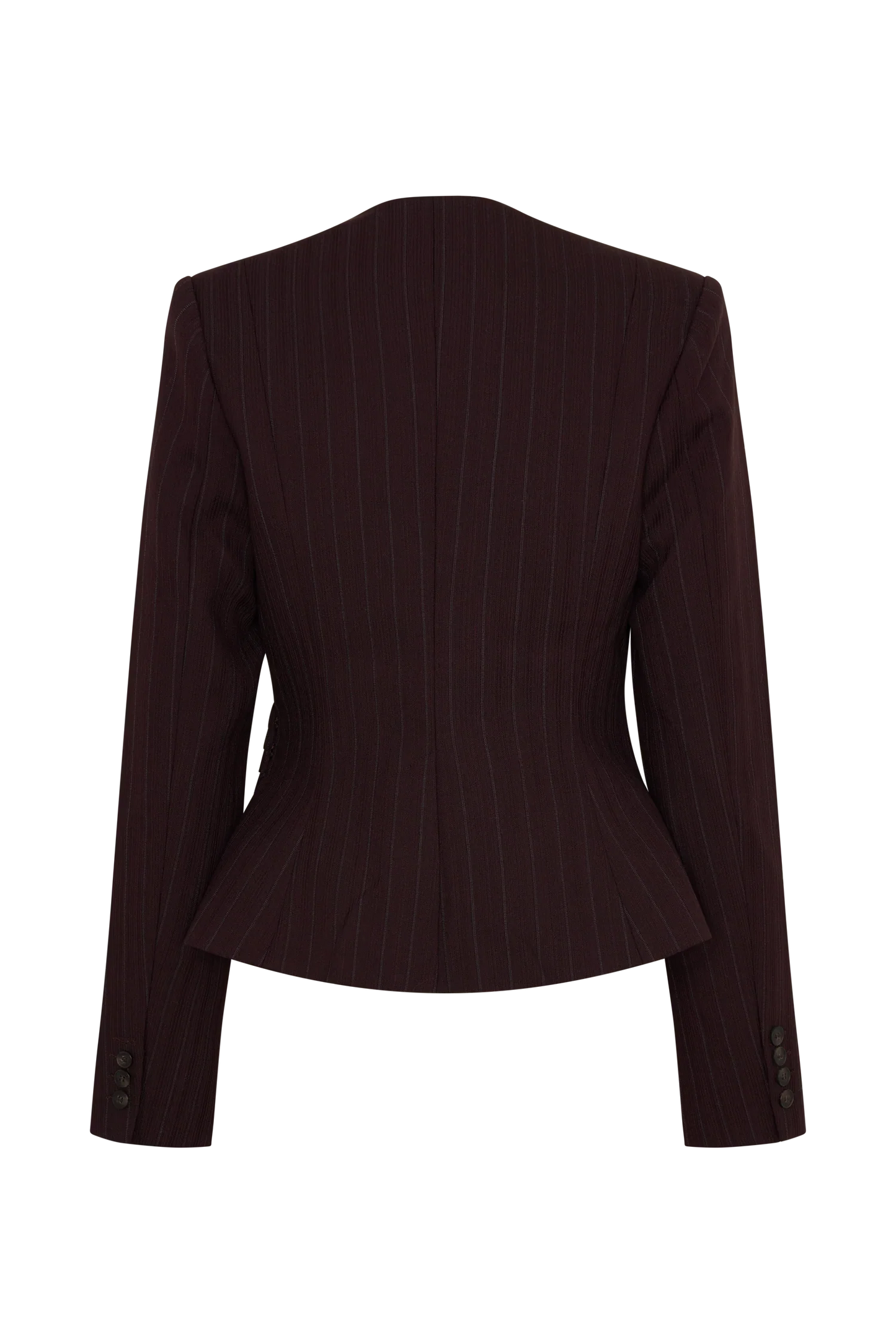 Agatha Square Neck Blazer Plum Pinstripe