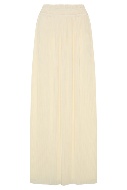 Amaris Gathered Plisse Maxi Skirt Lemon