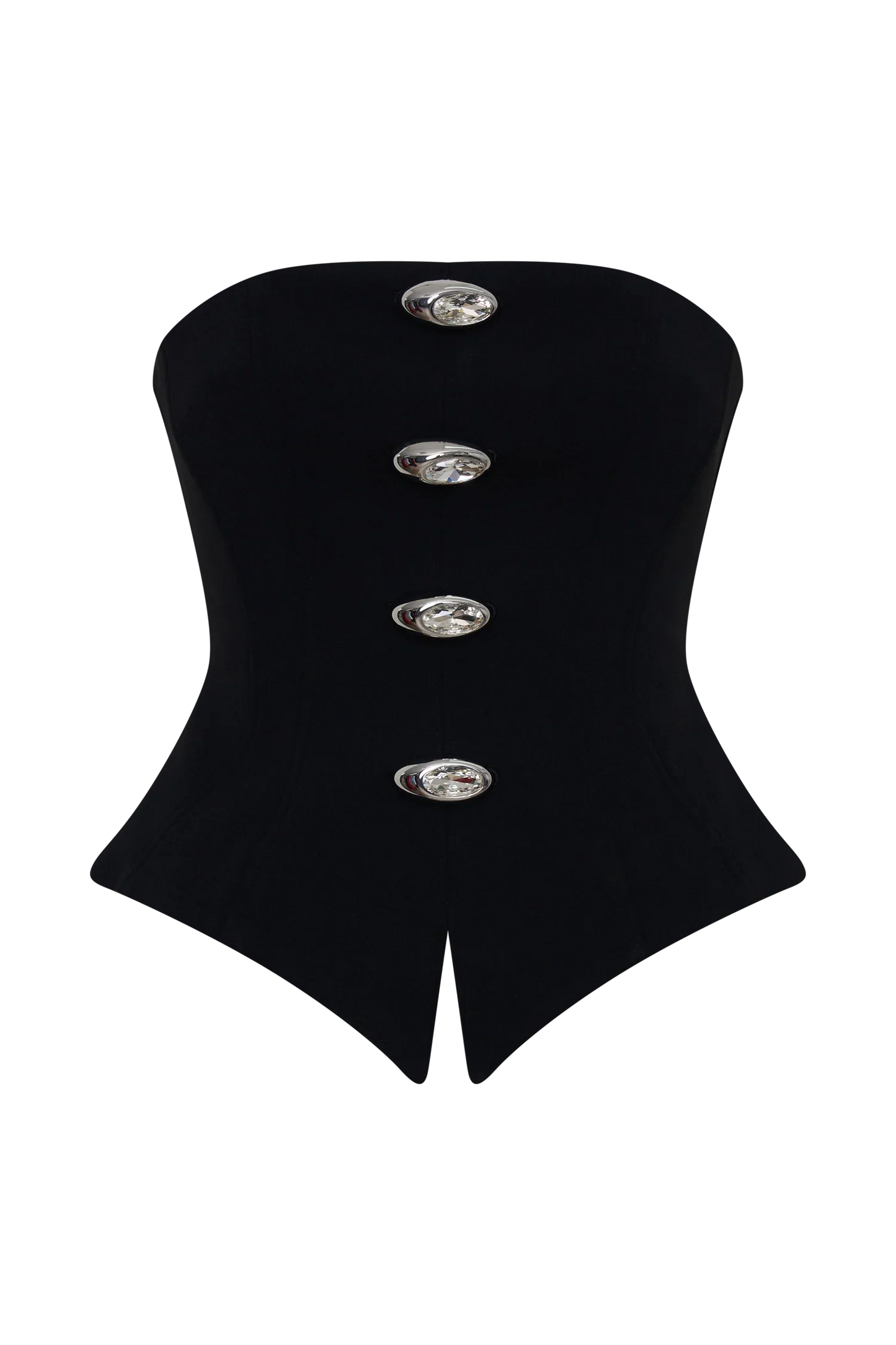 Arla Button Up Corset Top Black