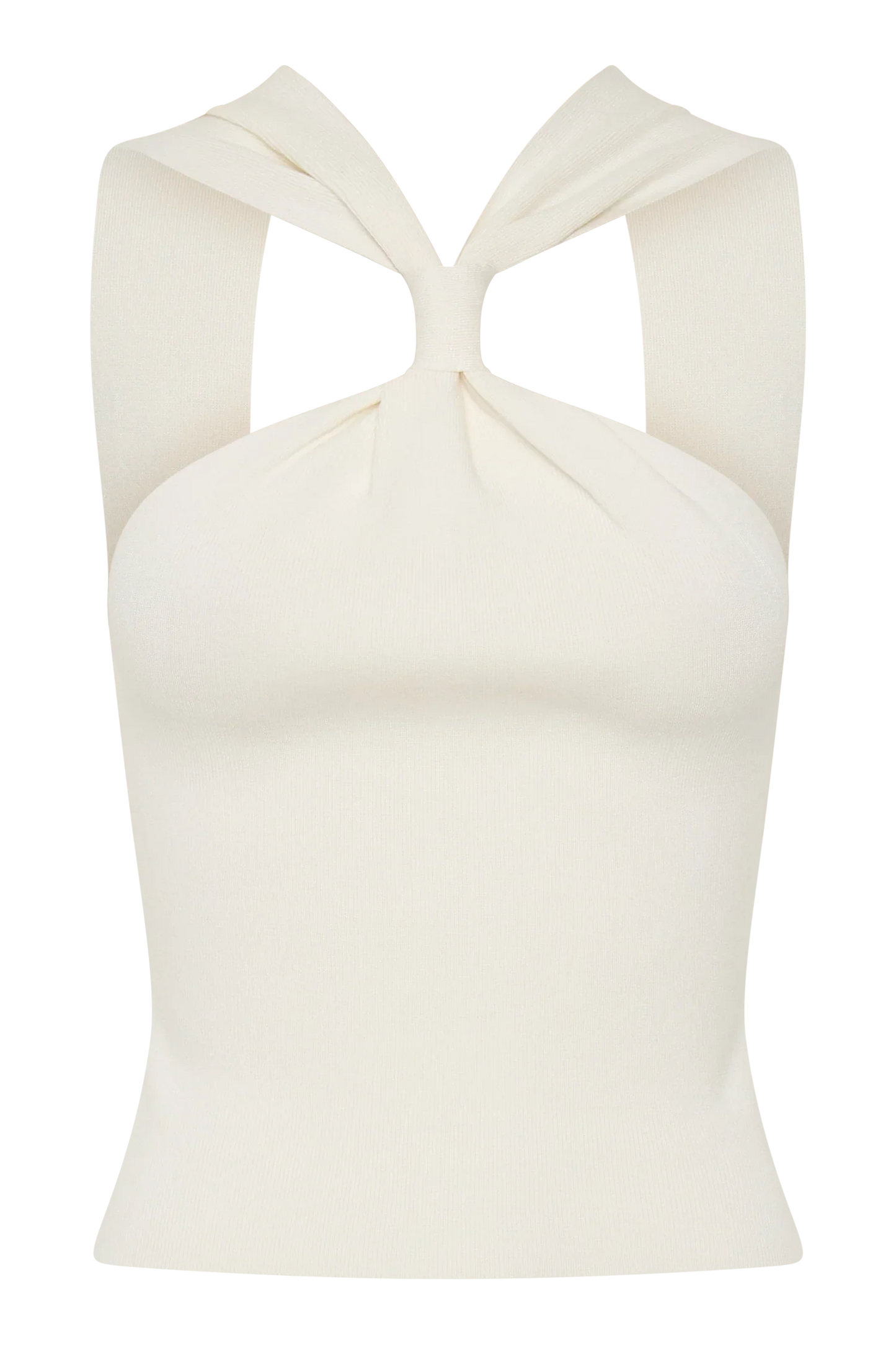 Angelika Twist Front Knit Top Ivory