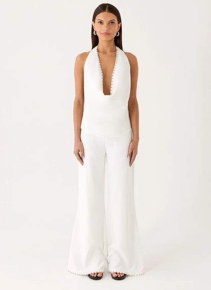 Ashika Studded Top White