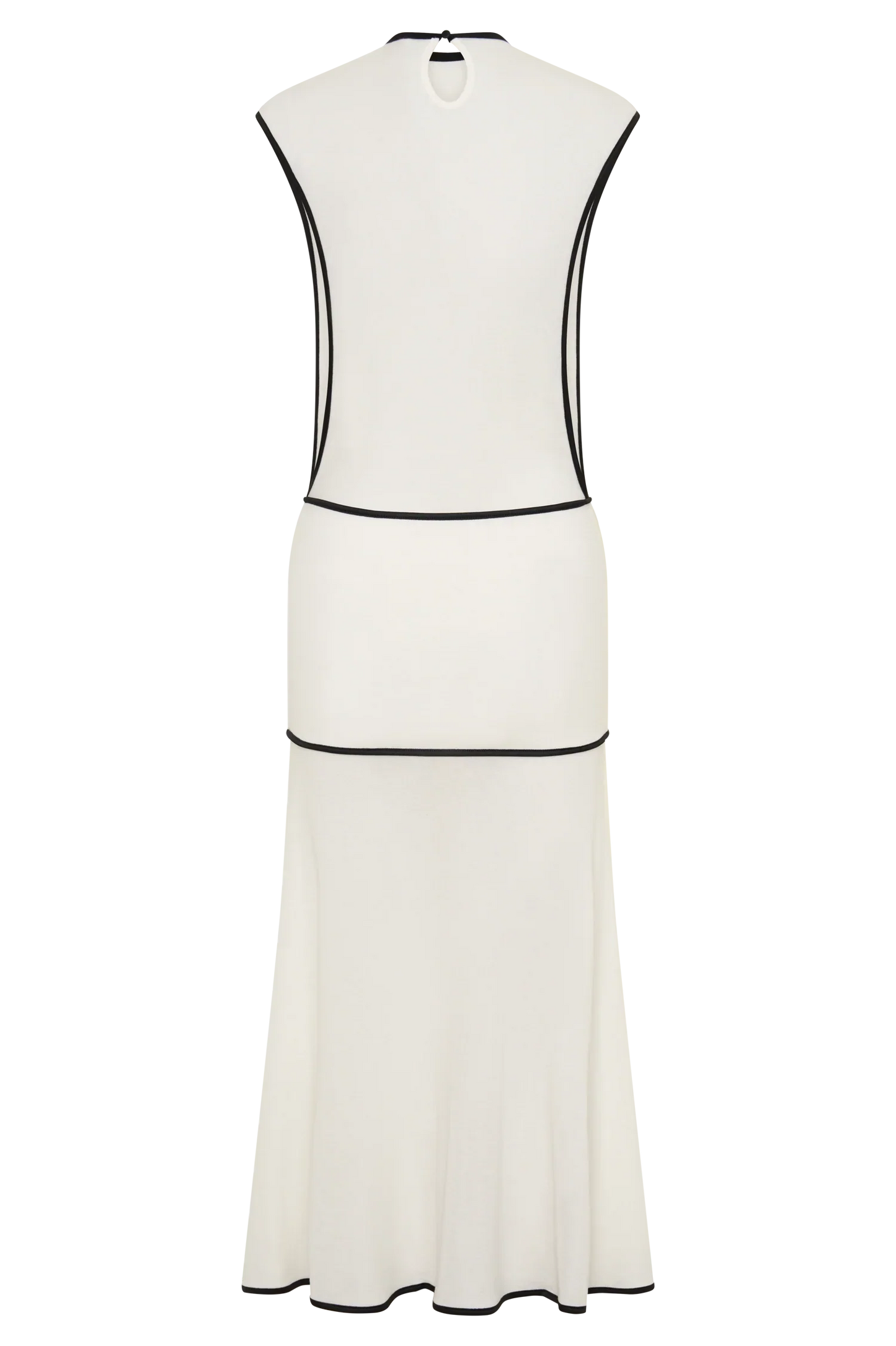 Aris Sleeveless Sheer Maxi Dress Black White