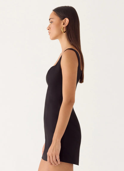 Brief Tension Mini Dress - Black