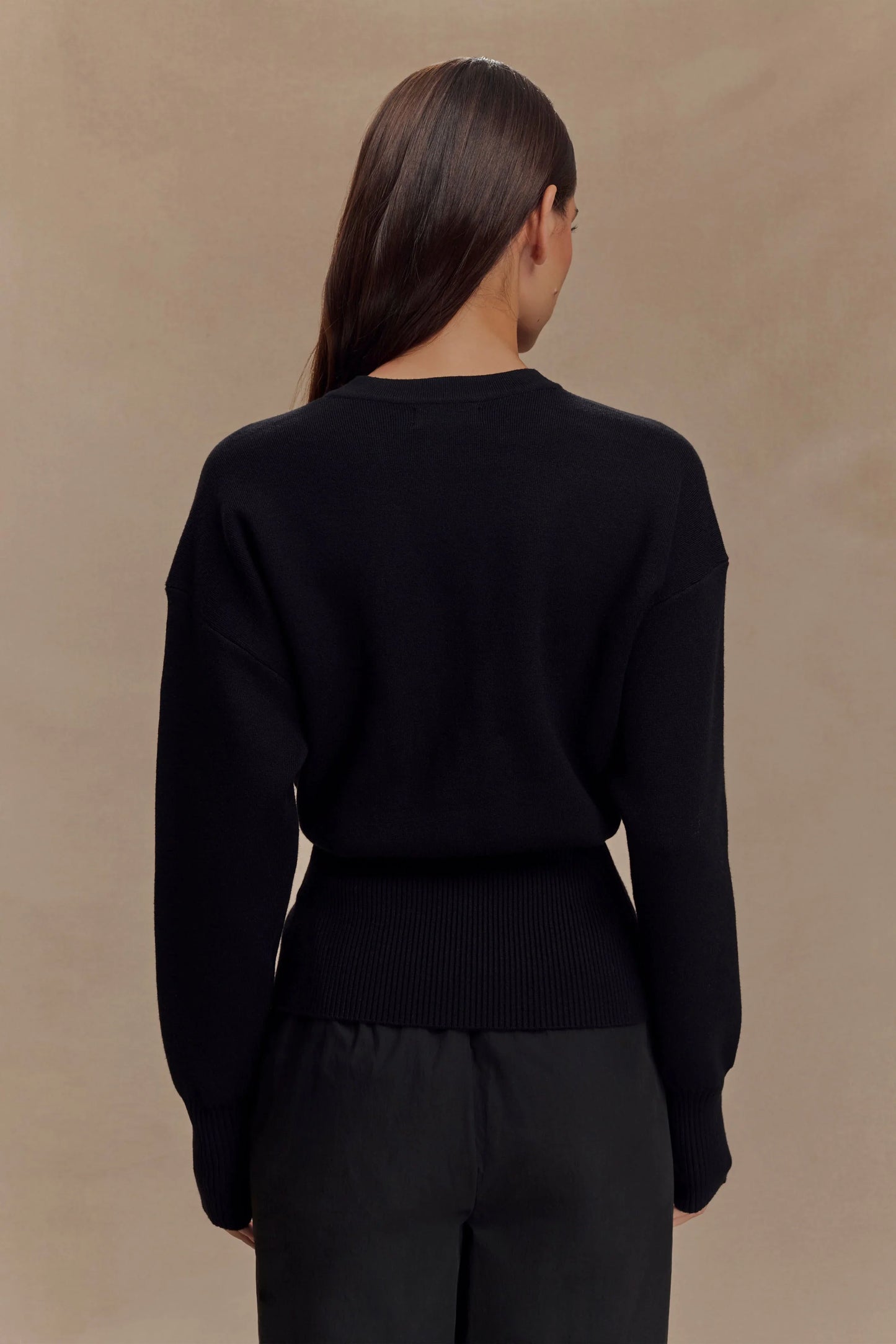 Alexia Buttoned Oversized Cardigan Black