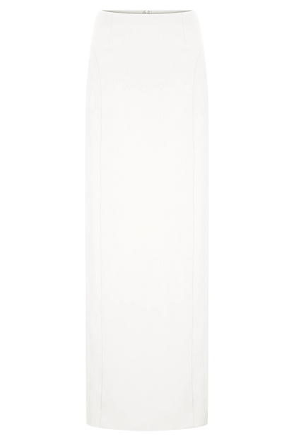 Alma High Waist Maxi Skirt White