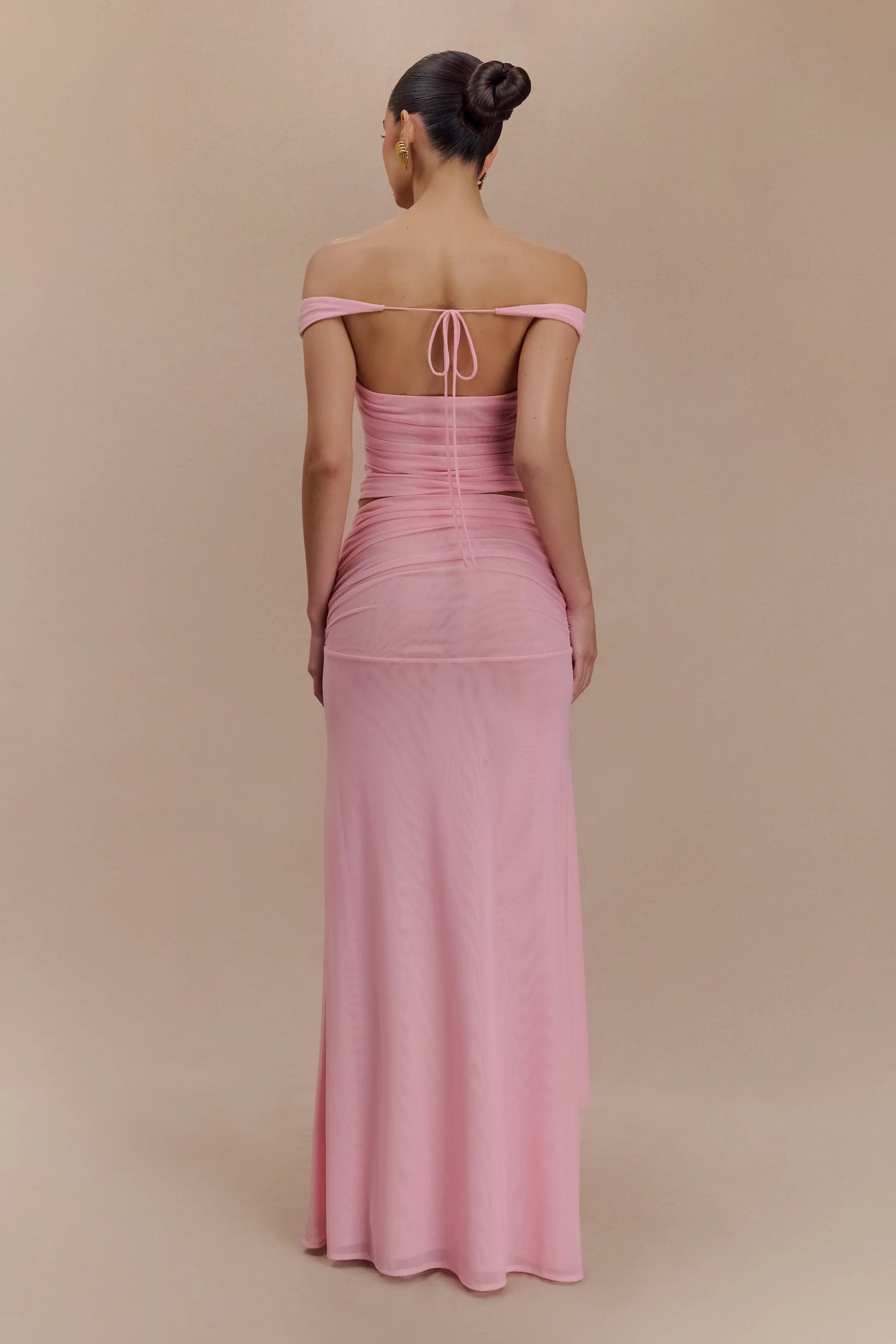 Arna Mesh Maxi Skirt Candy Pink