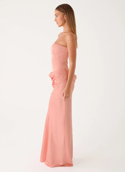 Adara Corset Maxi Dress Peach