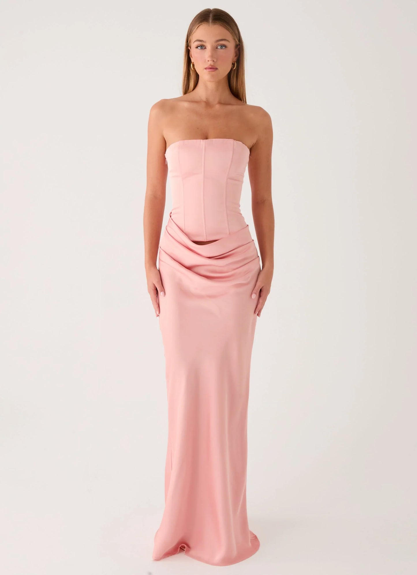 Adara Corset Maxi Dress - Peach
