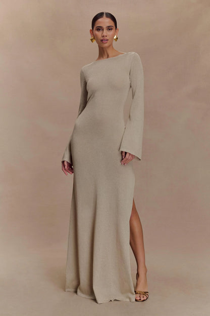 Atticus Knit Maxi Dress With Sequin Gold