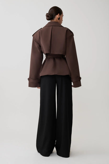 Alden Short Trench Jacket Chocolate