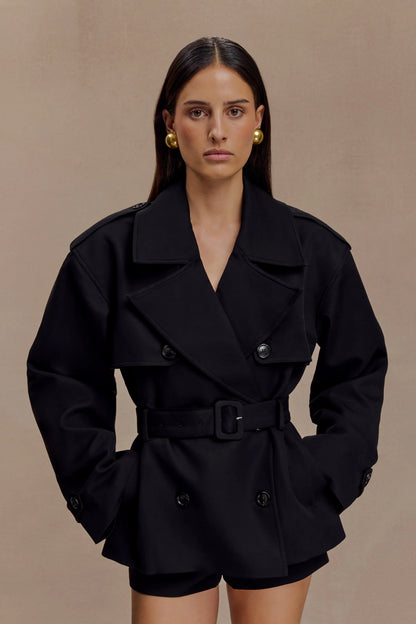 Alden Short Trench Jacket Black