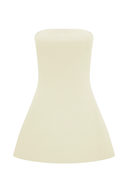Anette Bandage Knit Strapless Top Ivory