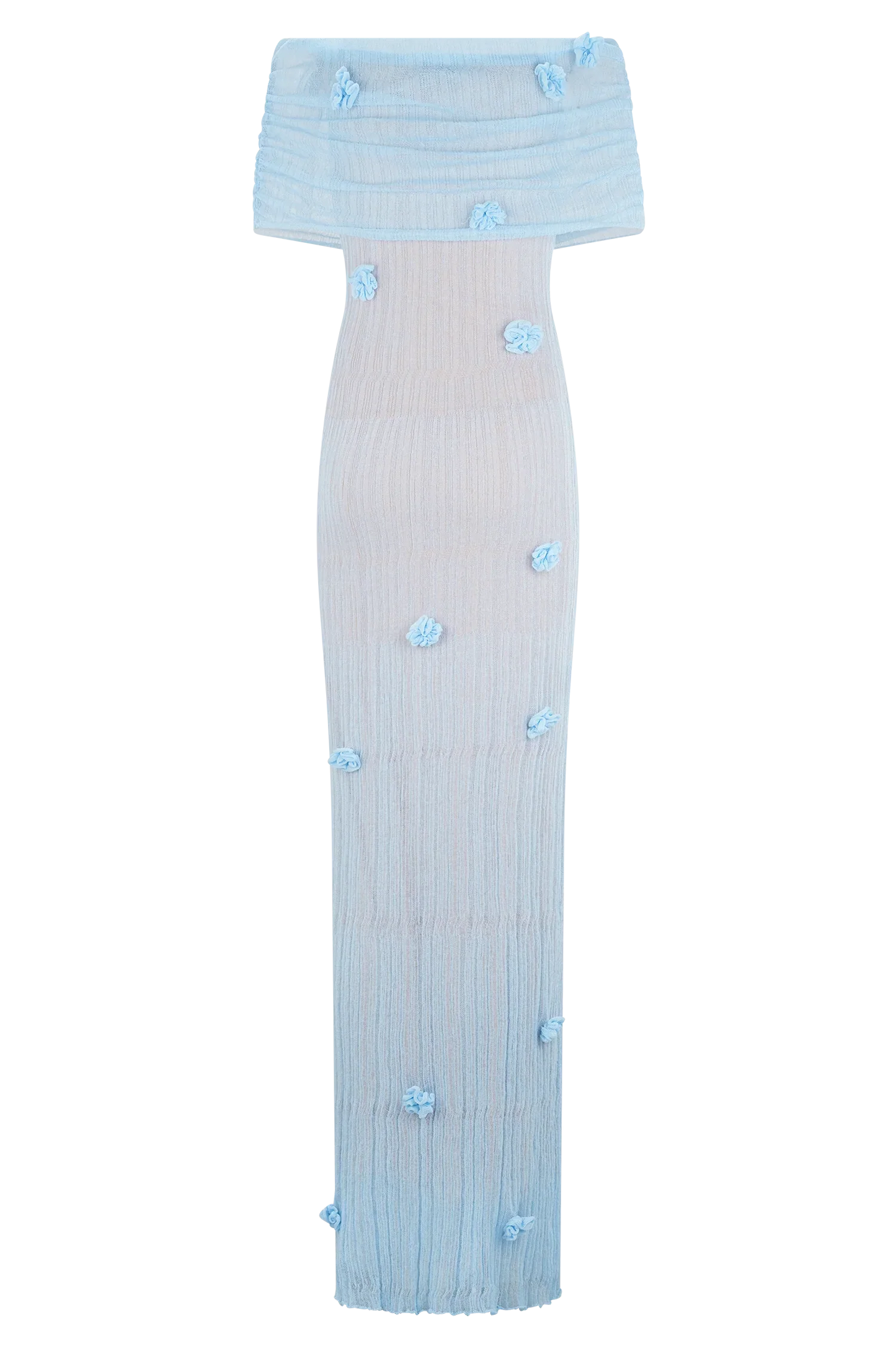 Brynn Orchid Knit Maxi Dress Baby Blue