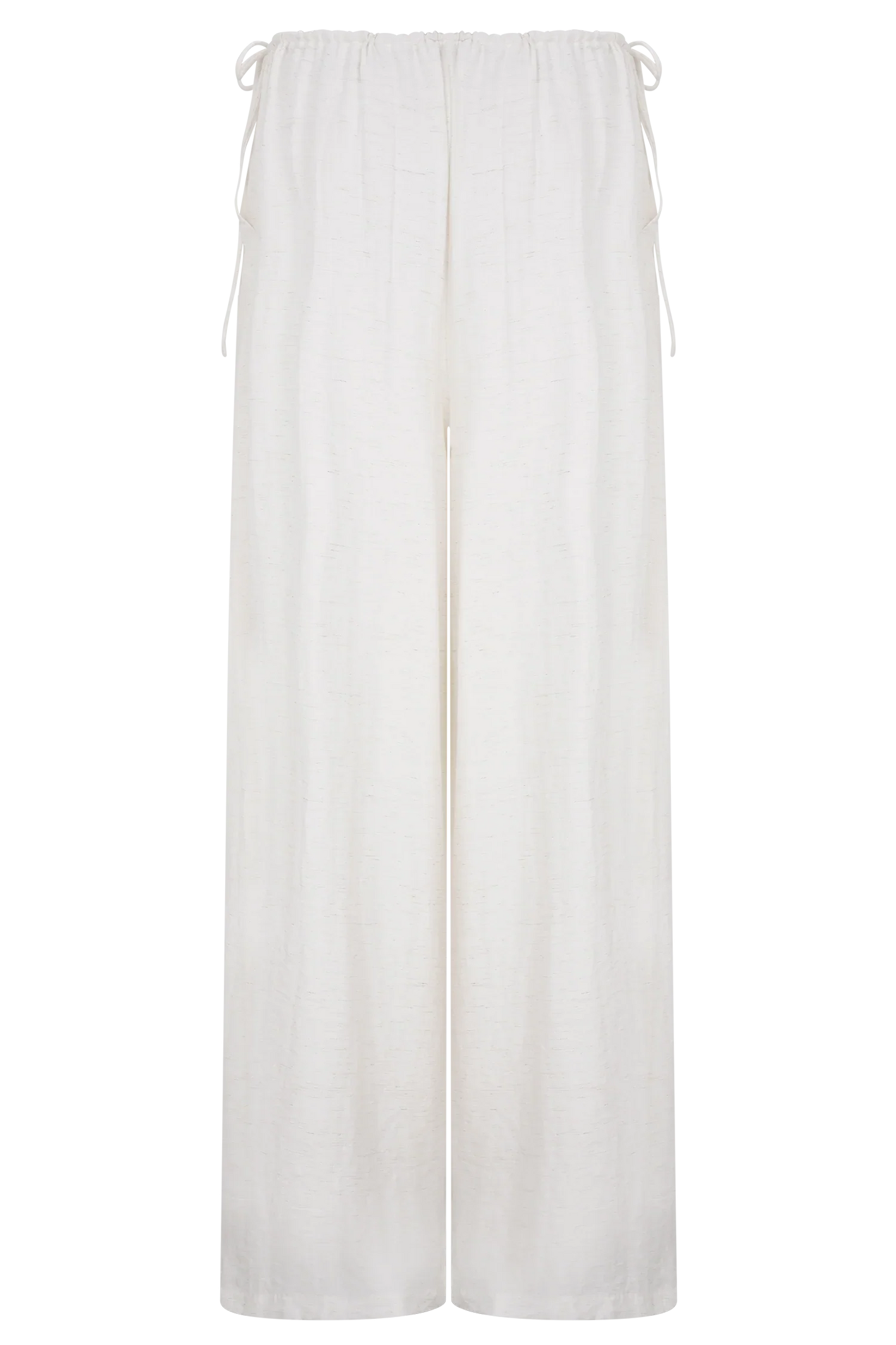 Callum Drawstring Straight Leg Pants White