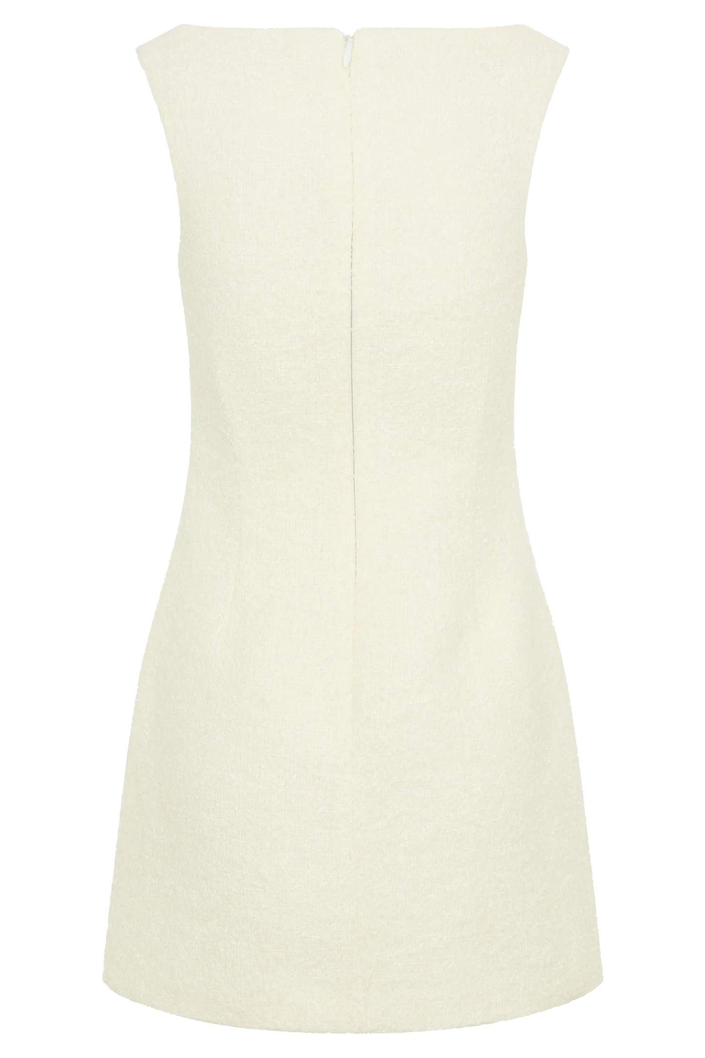 Angela Textured Boucle Mini Dress Ivory