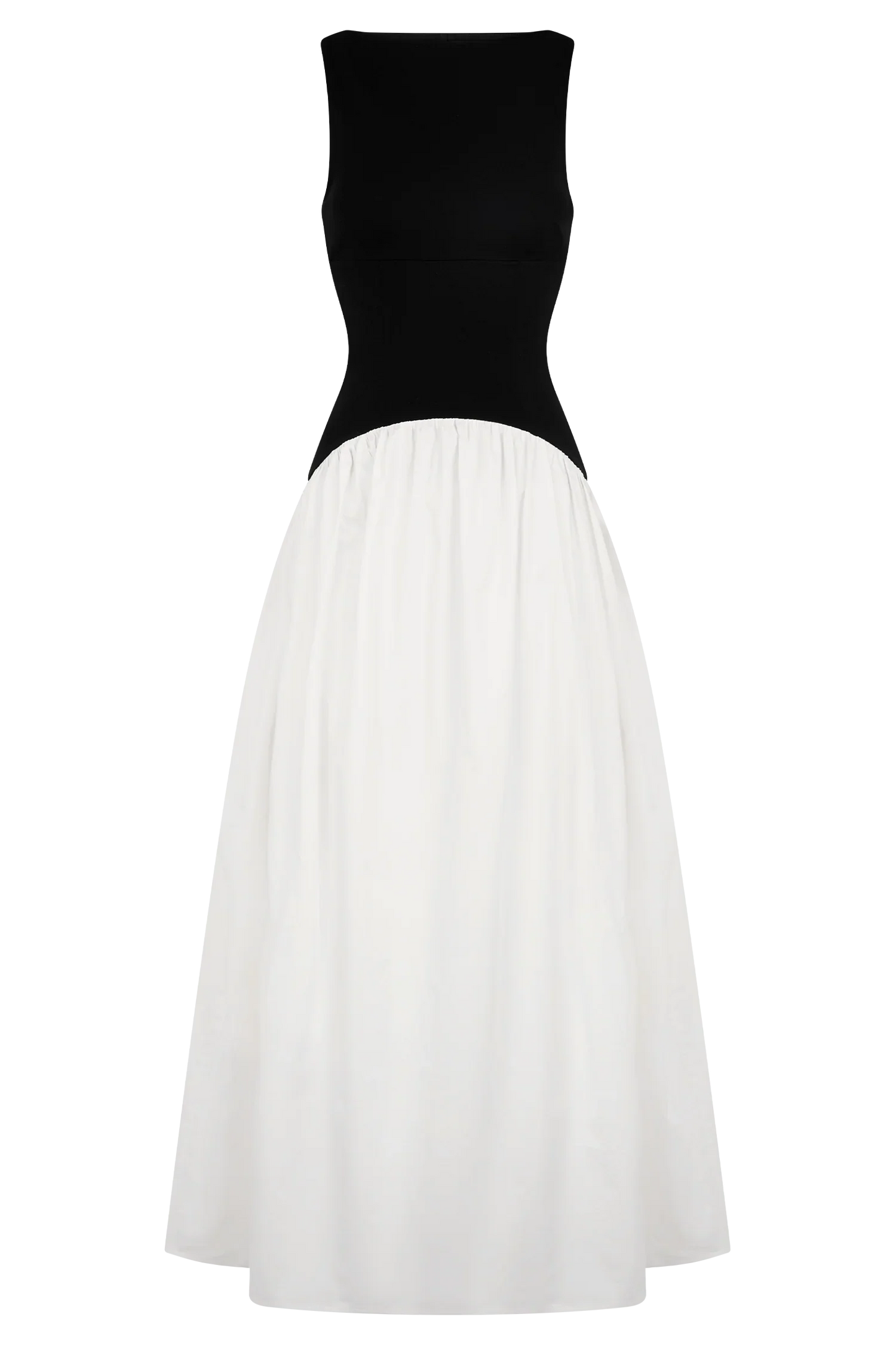 Acacia Contrast Sleeveless Maxi Dress Black White