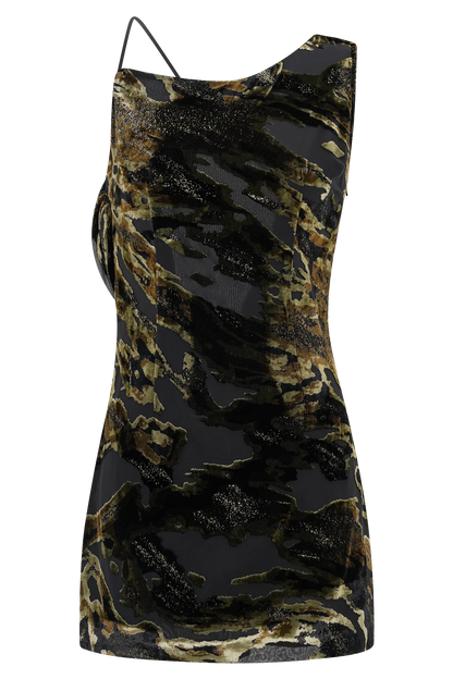 Ayana Cross Back Mini Dress Velvet Burnout