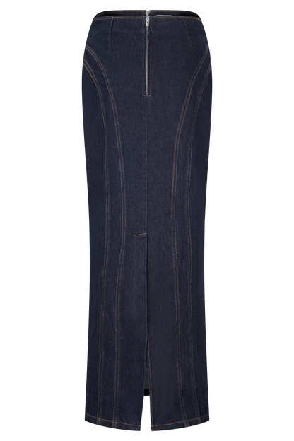 Alma Denim Maxi Skirt Indigo Blue