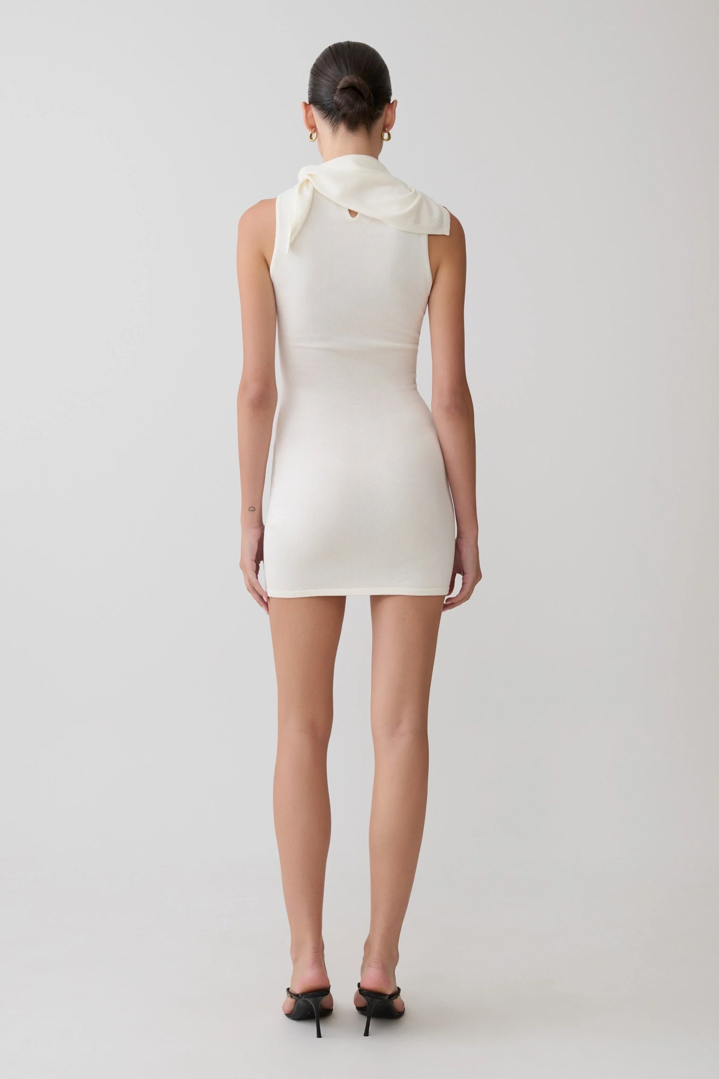Amilee Scarf Knit Mini Dress Ivory