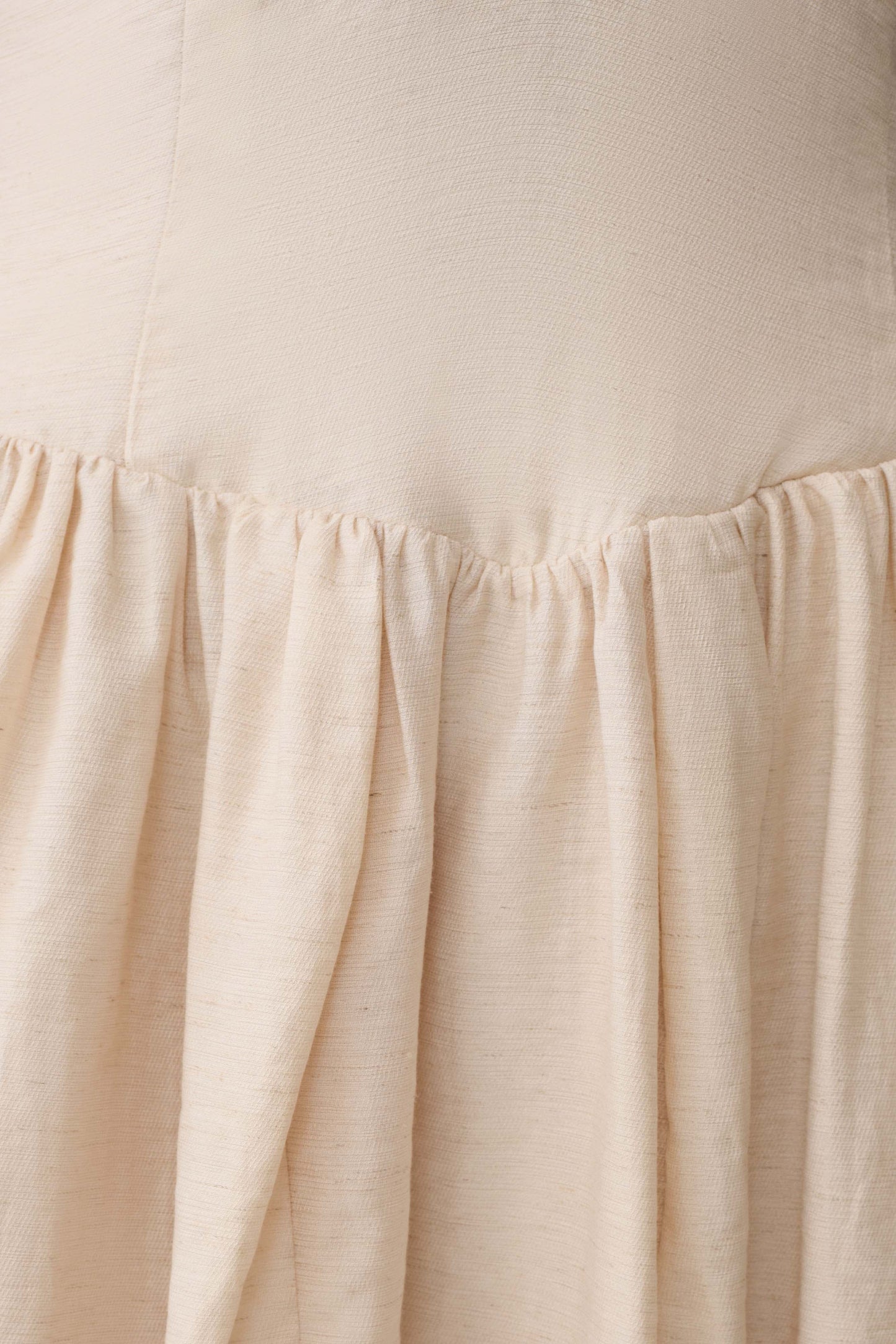 Arabella Cinched Waist Linen Mini Dress Natural