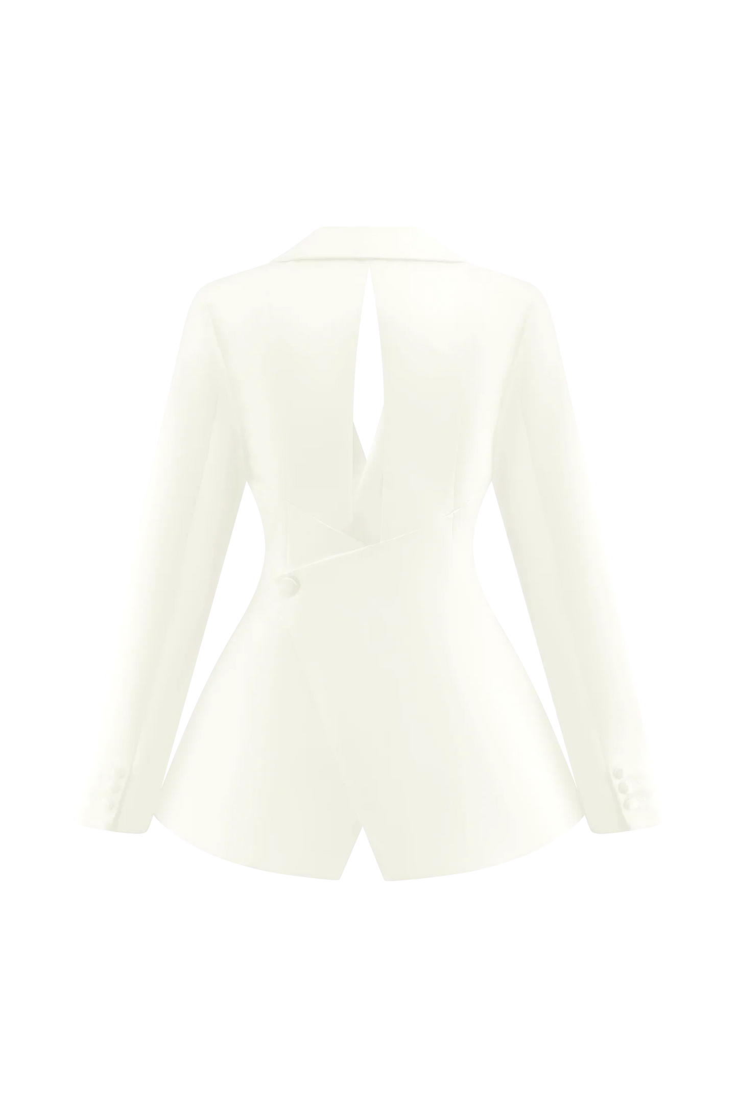 Ada Tailored Satin Blazer Ivory